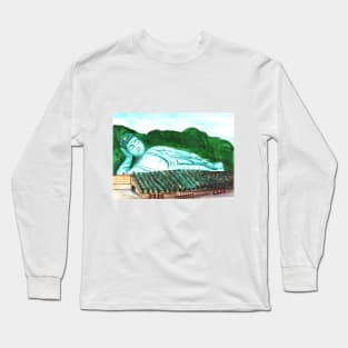 Watercolor - Reclining Buddha Long Sleeve T-Shirt